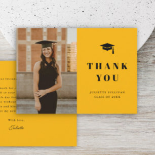Cartão De Agradecimento Festa de Formatura com Foto de Tipo Mínimo