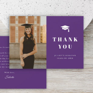 Cartão De Agradecimento Festa de formatura de Foto de Tipo Mínimo