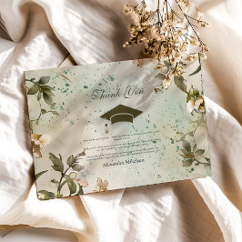 Cartão De Agradecimento Festa de formatura de Sangue de Flores Selvagens