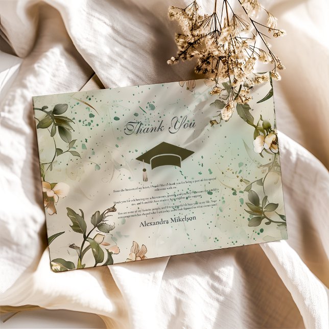 Cartão De Agradecimento Festa de formatura de Sangue de Flores Selvagens (Criador carregado)