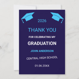 Cartão De Agradecimento Festa de Formatura do Ensino Médio Personalizada p