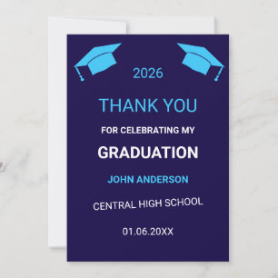 Cartão De Agradecimento Festa de Formatura do Ensino Médio Personalizada p