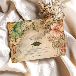 Cartão De Agradecimento Festa de formatura Elegante de Primavera Wildflowe