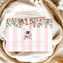 Cartão De Agradecimento Festa de formatura Floral Rosa Chic