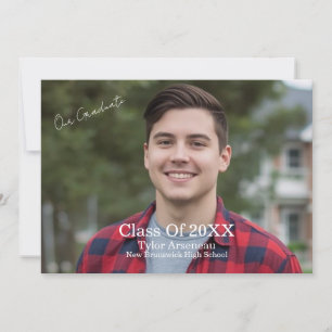 Cartão De Agradecimento Festa de Formatura Foto Caligrafia Personalizada