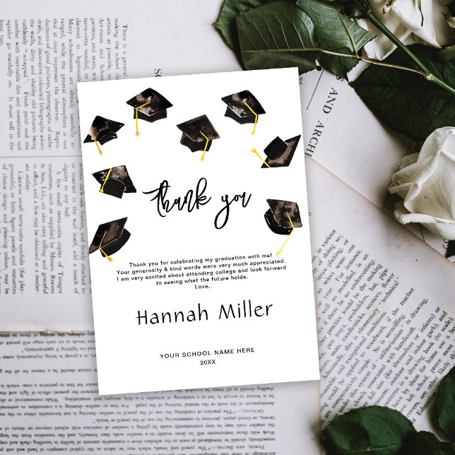 Cartão De Agradecimento Festa de formatura Happy Hats (Criador carregado)