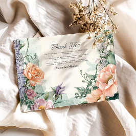 Cartão De Agradecimento Festa de formatura Primavera de flor selvagem