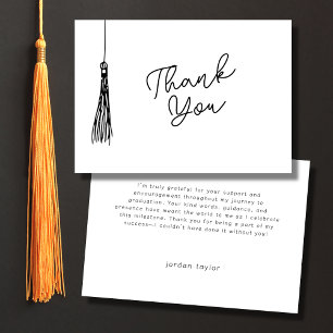 Cartão De Agradecimento Festa de formatura Simples Ilustração de Tassel Pr
