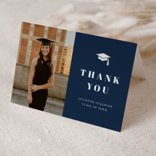 Cartão De Agradecimento Festa de Graduação de Tipo Mínimo com Foto