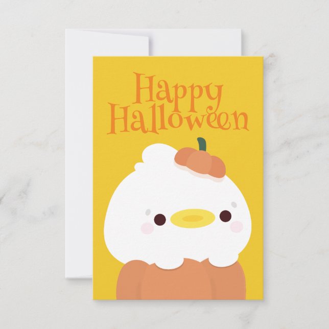 Cartão De Agradecimento Festa de Halloween Simples e Bonita (Frente)