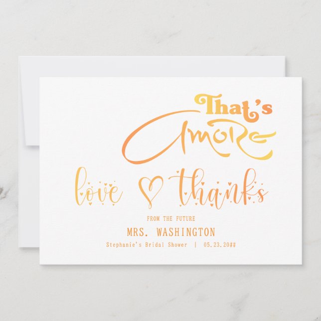 Cartão De Agradecimento Festa de Noivado com Cocktail Italiano Aperol That (Frente)