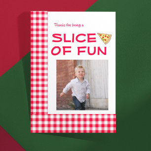 Cartão De Agradecimento Festa de Pizza Aniversário Infantil