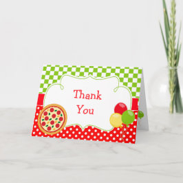Cartão De Agradecimento Festa de Pizza Aniversário Obrigado