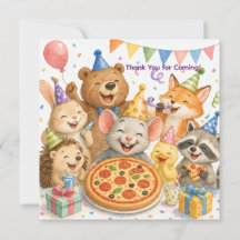 Festa de Pizza e Pijama Animais Fofos 