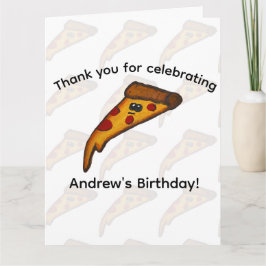 Cartão De Agradecimento Festa de Pizza Obrigado
