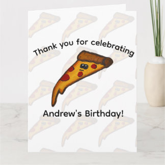 Cartão De Agradecimento Festa de Pizza Obrigado