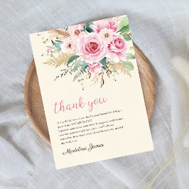 Cartão De Agradecimento Festa de primeiro aniversario de Girassol