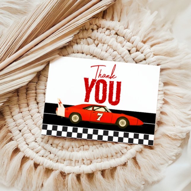 Cartão De Agradecimento Festa de primeiro aniversario Rápido de Um Carro (Criador carregado)