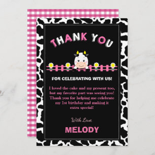 Cartão De Agradecimento Festa de primeiros aniversarios de Animais de Faze