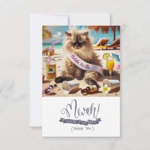 Cartão De Agradecimento Festa de Solteira Amante de Gatos