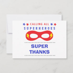 Cartão De Agradecimento Festa de Super-Heróis Super obrigado