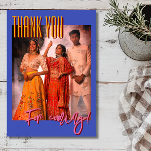 Cartão De Agradecimento Festa Diwali Azul Índigo Foto de Família