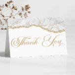 Cartão De Agradecimento Festa Dourada de Aniversário da Agata Elegante<br><div class="desc">Este é um Cartões de agradecimentos de Festa de Aniversário Dourado Elegante!</div>