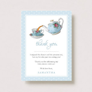 Cartão De Agradecimento Festa Elegante de Teacups Chá de fraldas Tea