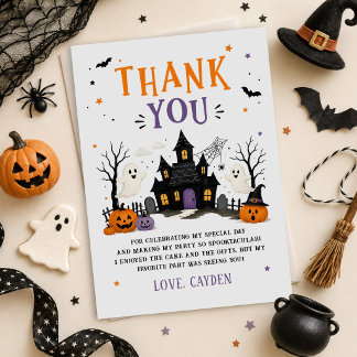 Cartão De Agradecimento Festa Espetacular de Halloween para Crianças