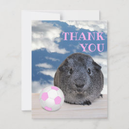 Cartão De Agradecimento Festa Infantil Bola de Futebol Porquinho-da-índia 
