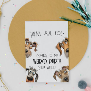 Cartão De Agradecimento Festa Única de Cachorro Engraçado