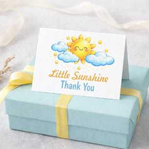 Cartão De Agradecimento Festas de Chás de Bebê Blue Thank You Baby Shower 