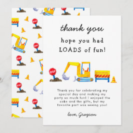 Cartão De Agradecimento Festas de Construção de Aniversário Divertido