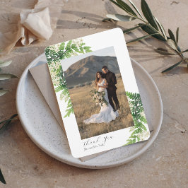 Cartão De Agradecimento Feto Florido Fotografia Obrigado Casamento