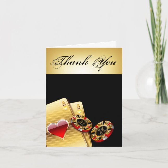 Cartão De Agradecimento Ficha de Cassino Obrigado PEÇA-ME PARA COLOCAR NOM (Frente)