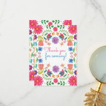 Fiesta Mexicana Folk Watercolor Floral Birthday
