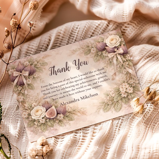 Cartão De Agradecimento Fig Garden Vintage 1st Birthday (Criador carregado)