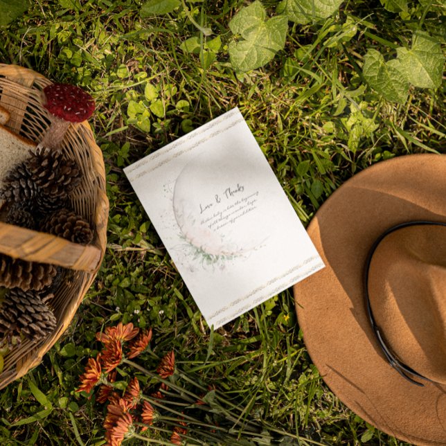 Cartão De Agradecimento Filho da Lua | Chá de fraldas Boho Hippie (Criador carregado)