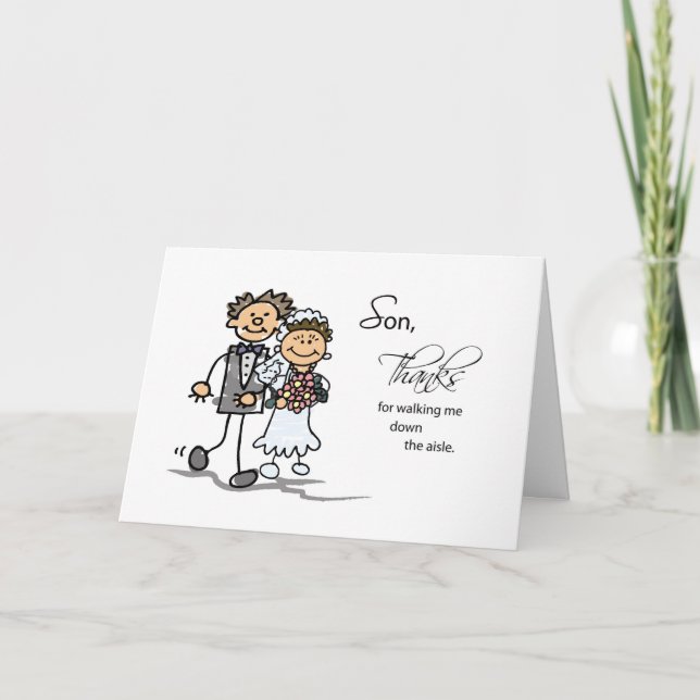 Cartão De Agradecimento Filho, Obrigado por Me Levar ao Altar, Amigo (Frente)