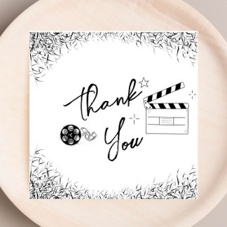 Cartão De Agradecimento Film Noir - White - Bridal/Couples Thank You Card