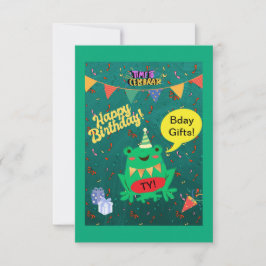 Cartão De Agradecimento Finalmente é o meu aniversário, Fev. 29 Sapo Confe