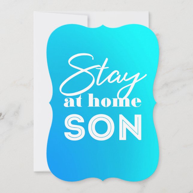 Cartão De Agradecimento Fique em casa Filho (Frente)