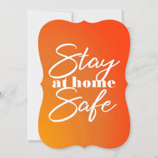 Cartão De Agradecimento Fique em casa Seguro