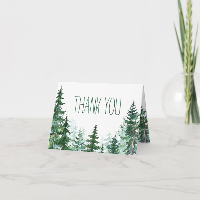 Cartão De Agradecimento Fir Tree Thank You Cards (Frente)