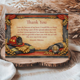 Cartão De Agradecimento Firefighter Academy Graduation Celebration