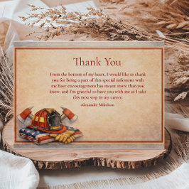 Cartão De Agradecimento Firefighter Career Milestone