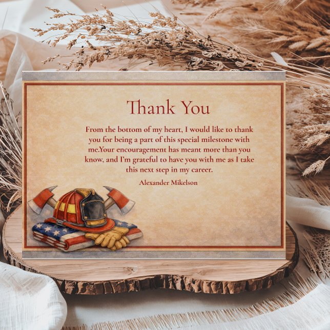 Cartão De Agradecimento Firefighter Career Milestone (Criador carregado)