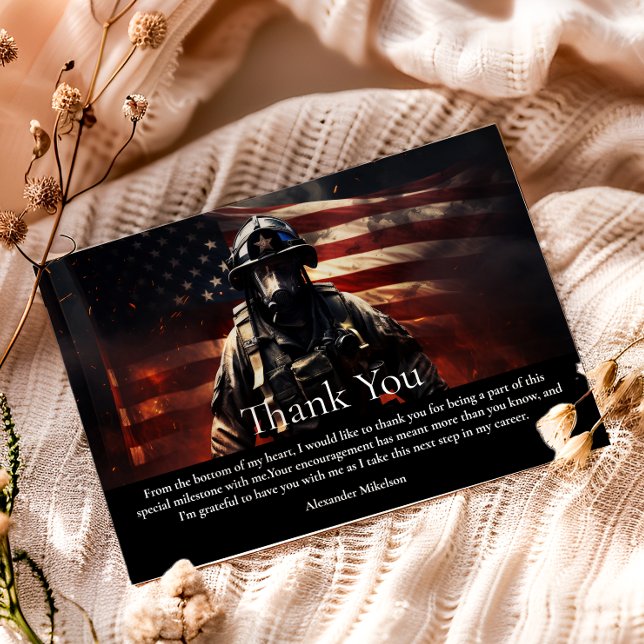 Cartão De Agradecimento Firefighter Class of 2026 Graduation (Criador carregado)