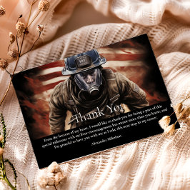 Cartão De Agradecimento Firefighter Hero Graduation