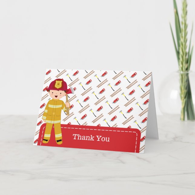 Cartão De Agradecimento Firefighter thank you (Frente)